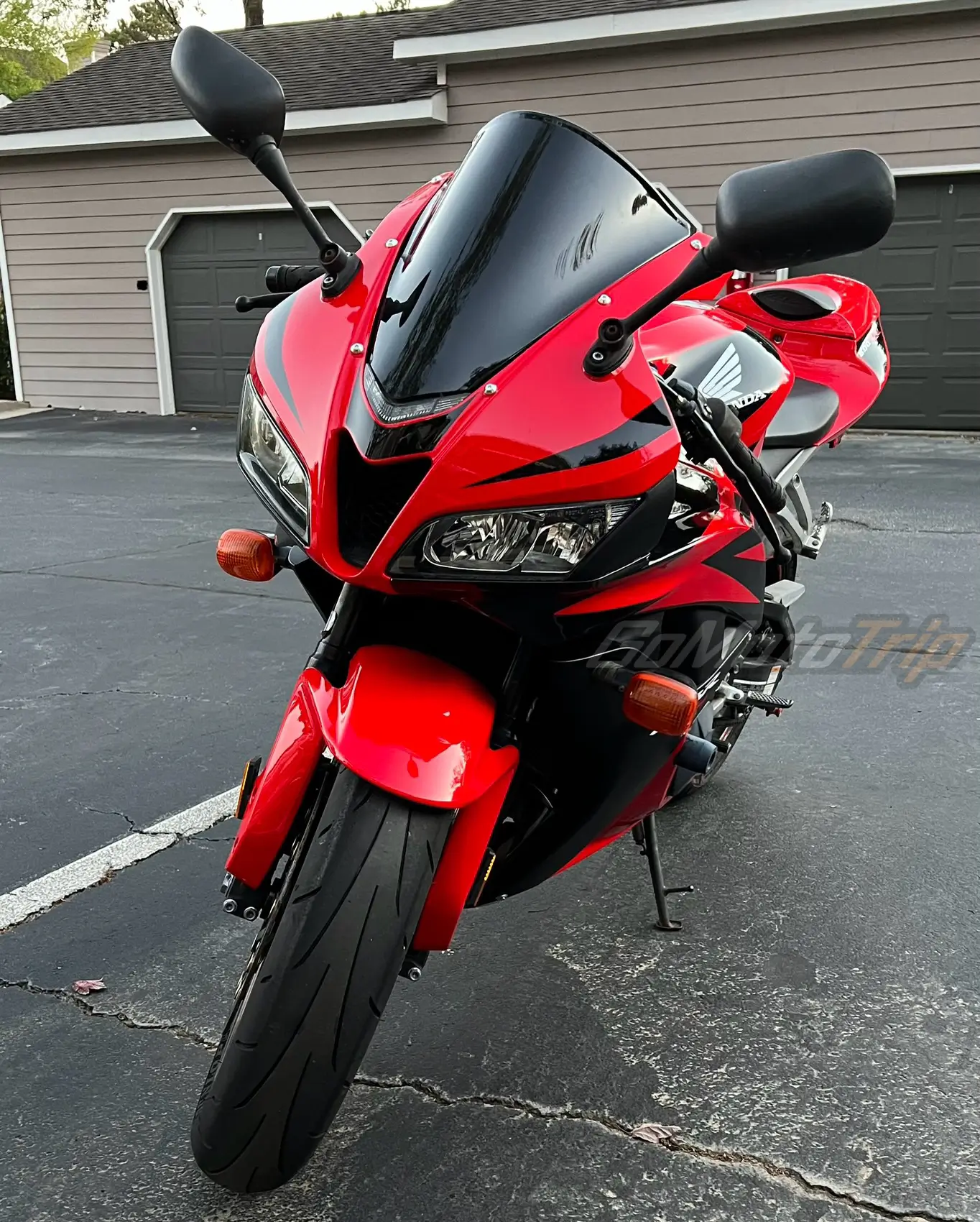 Rider Review 146349 Harshul 2007 2008 Honda Cbr600rr Black Red Fairing 4