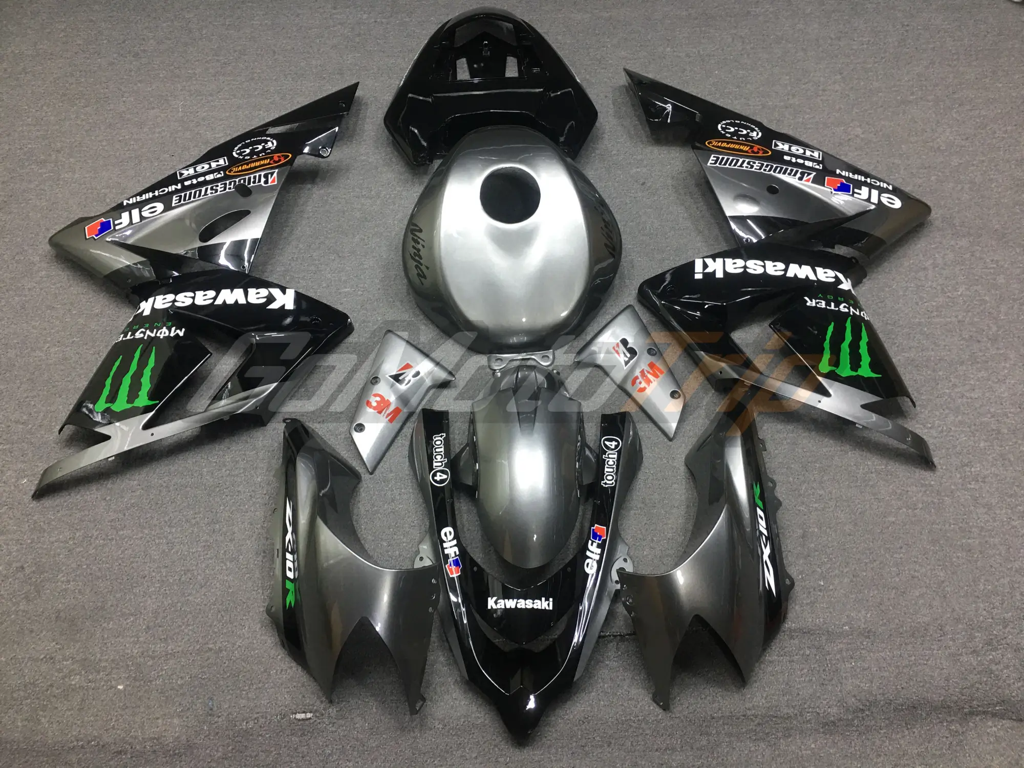 2004 2005 Kawasaki Ninja Zx 10r Gray Zx Rr 2009 Motogp Livery Fairing 7