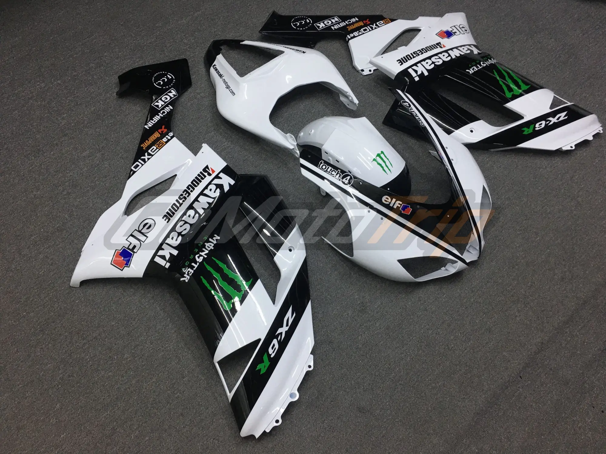 2007 2008 Kawasaki Ninja Zx 6r White Zx Rr 2009 Motogp Livery Fairing Kit 3