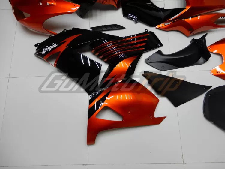 2009 Kawasaki Ninja Zx 14r Black Orange Fairing Kit 11