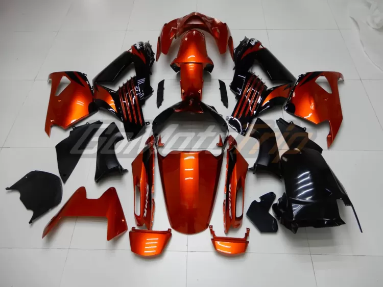 2009 Kawasaki Ninja Zx 14r Black Orange Fairing Kit 6