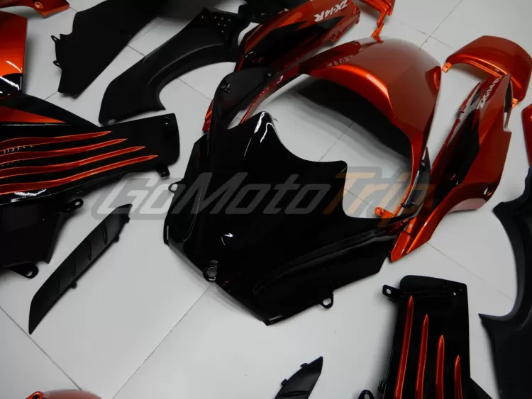 2009 Kawasaki Ninja Zx 14r Black Orange Fairing Kit 9