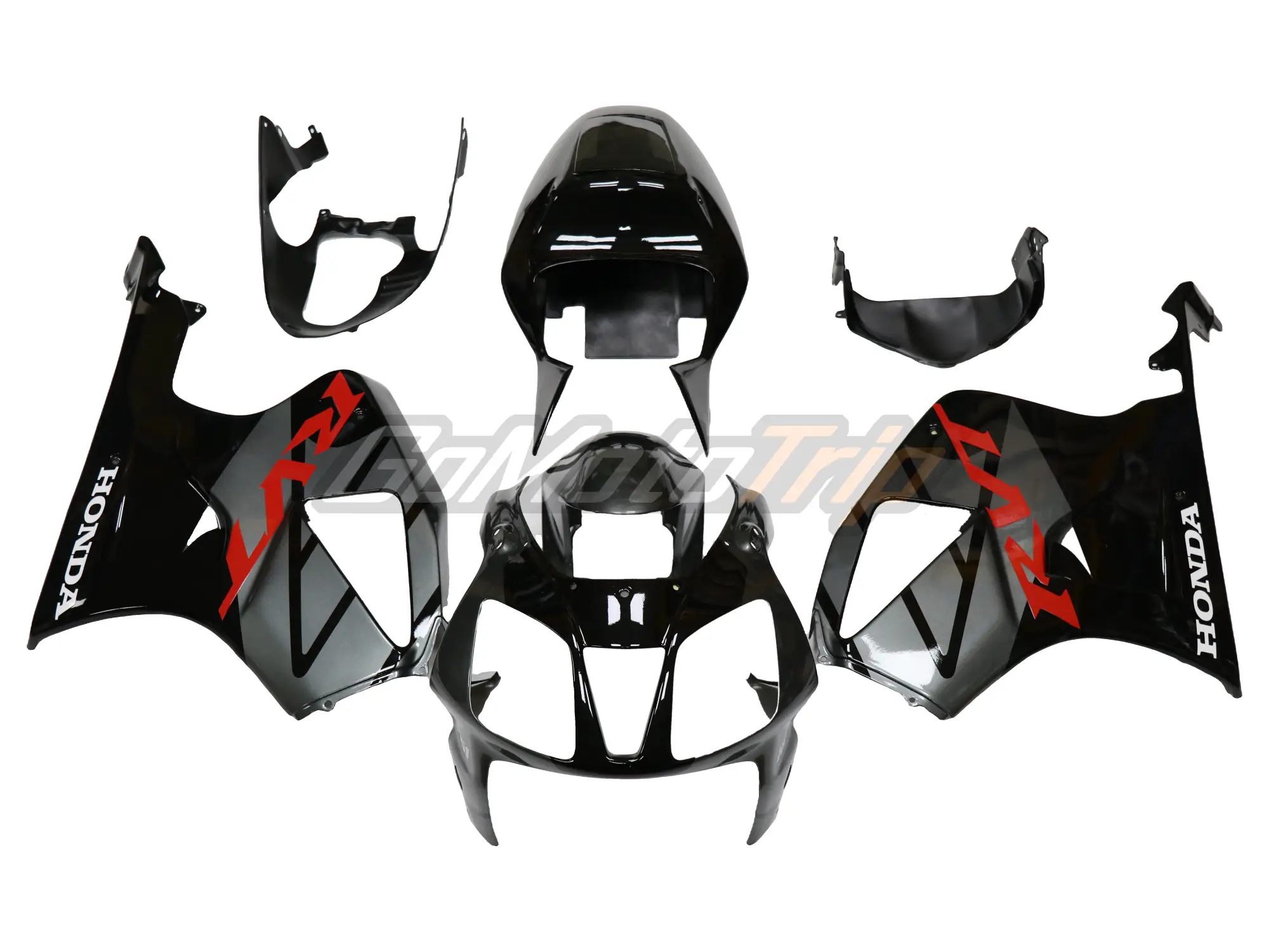 Honda Rc51 Rvt1000R Black Silver Fairing 1 - Gomototrip Honda RC51 RVT1000R Black Silver Fairing 1