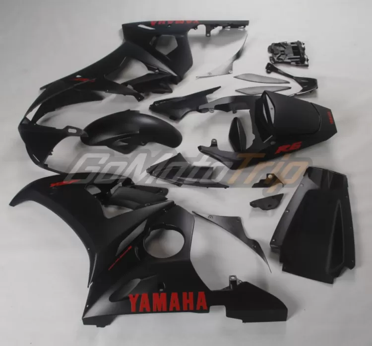 2003-2005-Yamaha-YZF-R6-Matte-Black-Fairing-Kit-5