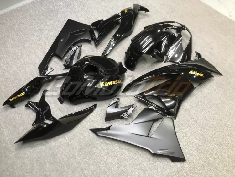2010 Kawasaki Ninja Zx 6r Black Fairing Kit 3