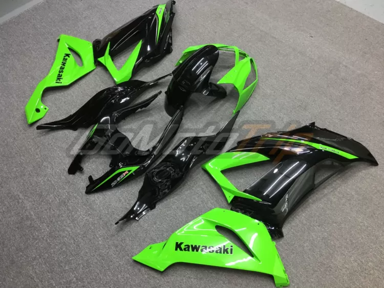 2013 Kawasaki Zx 6r Black Green Fairing Kit 3