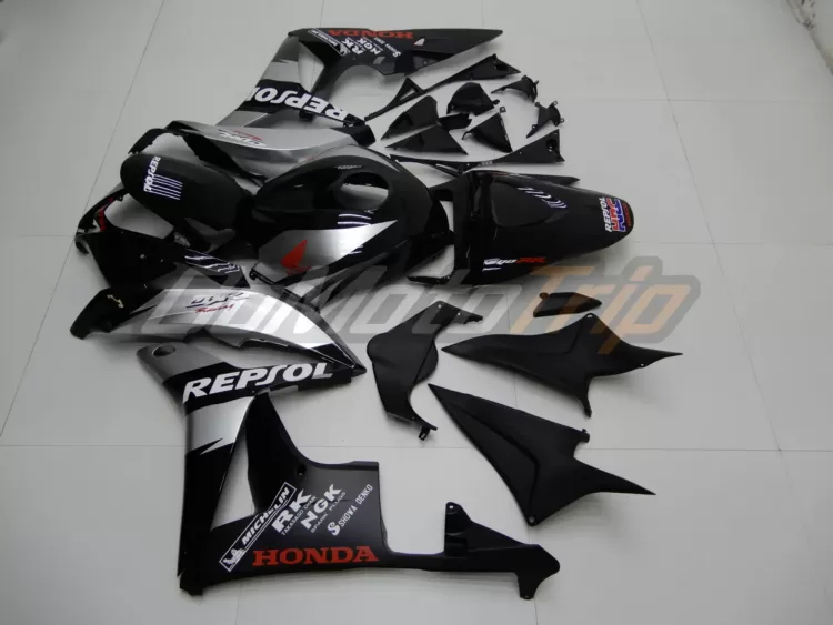 2007-2008-Honda-CBR600RR-Black-Silver-REPSOL-Fairing-3