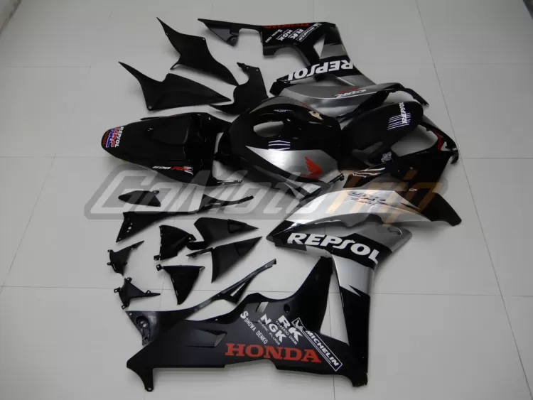 2007-2008-Honda-CBR600RR-Black-Silver-REPSOL-Fairing-5