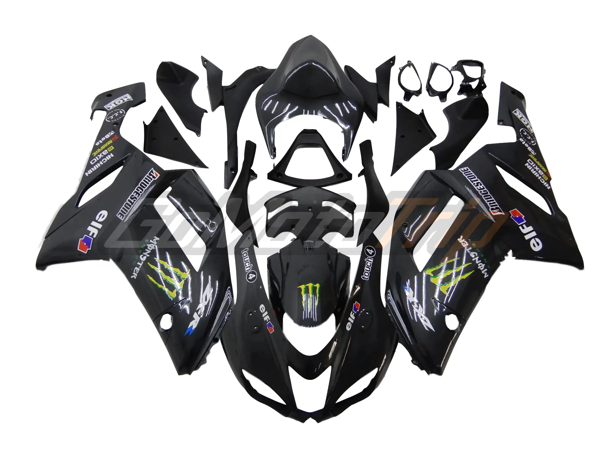 2007-2008-Kawasaki-Ninja-ZX-6R-Metallic-Gray-ZX-RR-2009-MotoGP-Livery-Fairing-GS