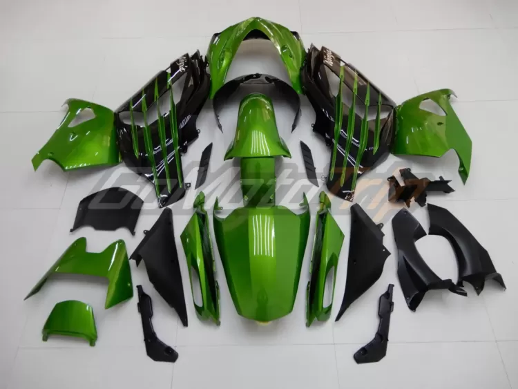 2014 Kawasaki Ninja Zx 14r Black Green Fairing 5