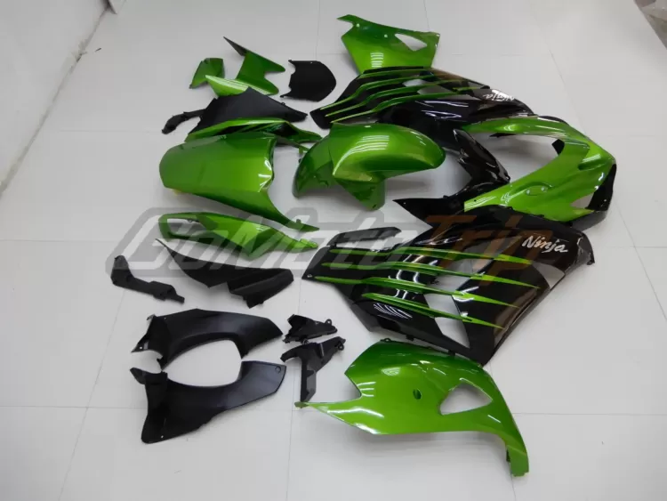 2014 Kawasaki Ninja Zx 14r Black Green Fairing 6