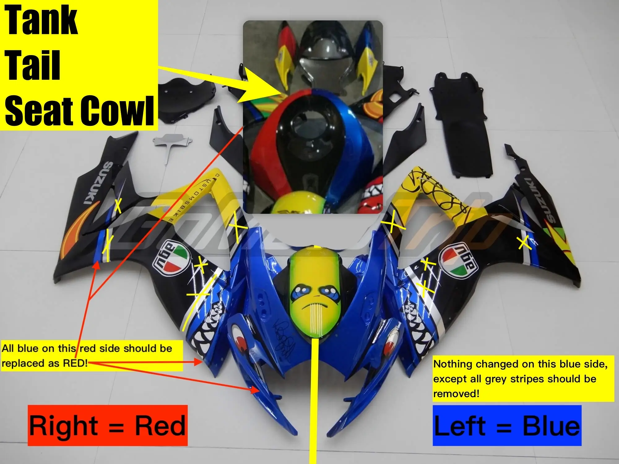 2006 2007 Suzuki Gsx R600 Rossi Shark Fairing 0