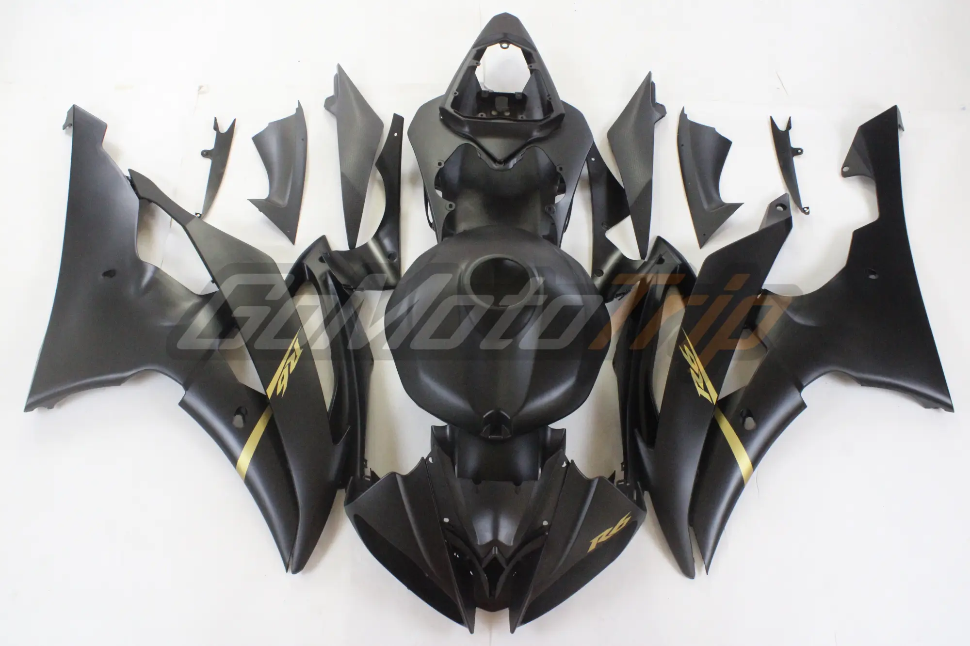 2008 2016 Yamaha Yzf R6 Matte Black Fairing Kit 1