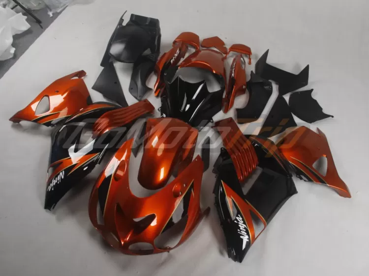 2009 Kawasaki Ninja Zx 14r Black Orange Fairing2 2