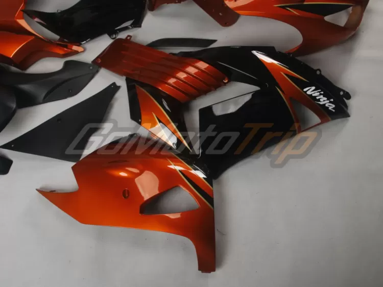 2009 Kawasaki Ninja Zx 14r Black Orange Fairing2 4
