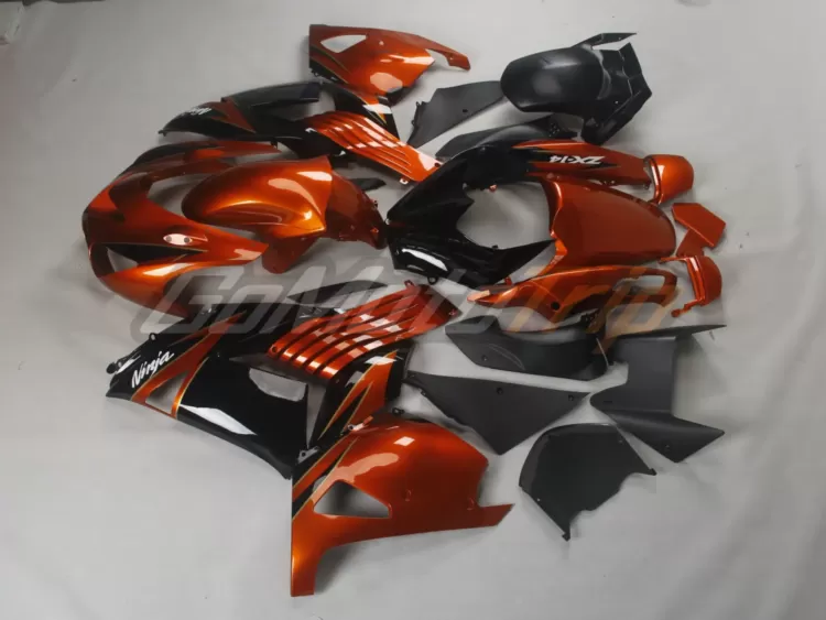 2009 Kawasaki Ninja Zx 14r Black Orange Fairing2 7