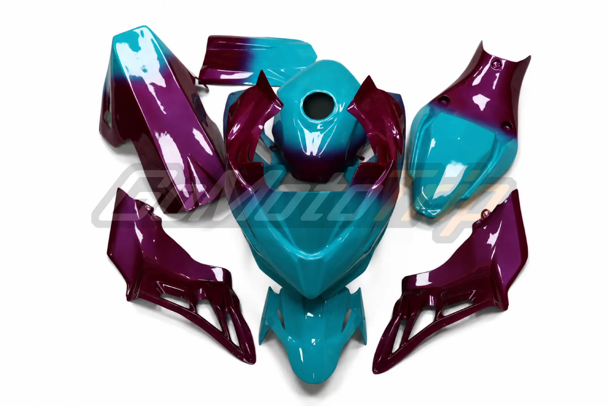 Kawasaki Ninja 400 Turquoise Wine Fade Race Bodywork 1 - Gomototrip Kawasaki Ninja 400 Turquoise Wine Fade Race Bodywork 1