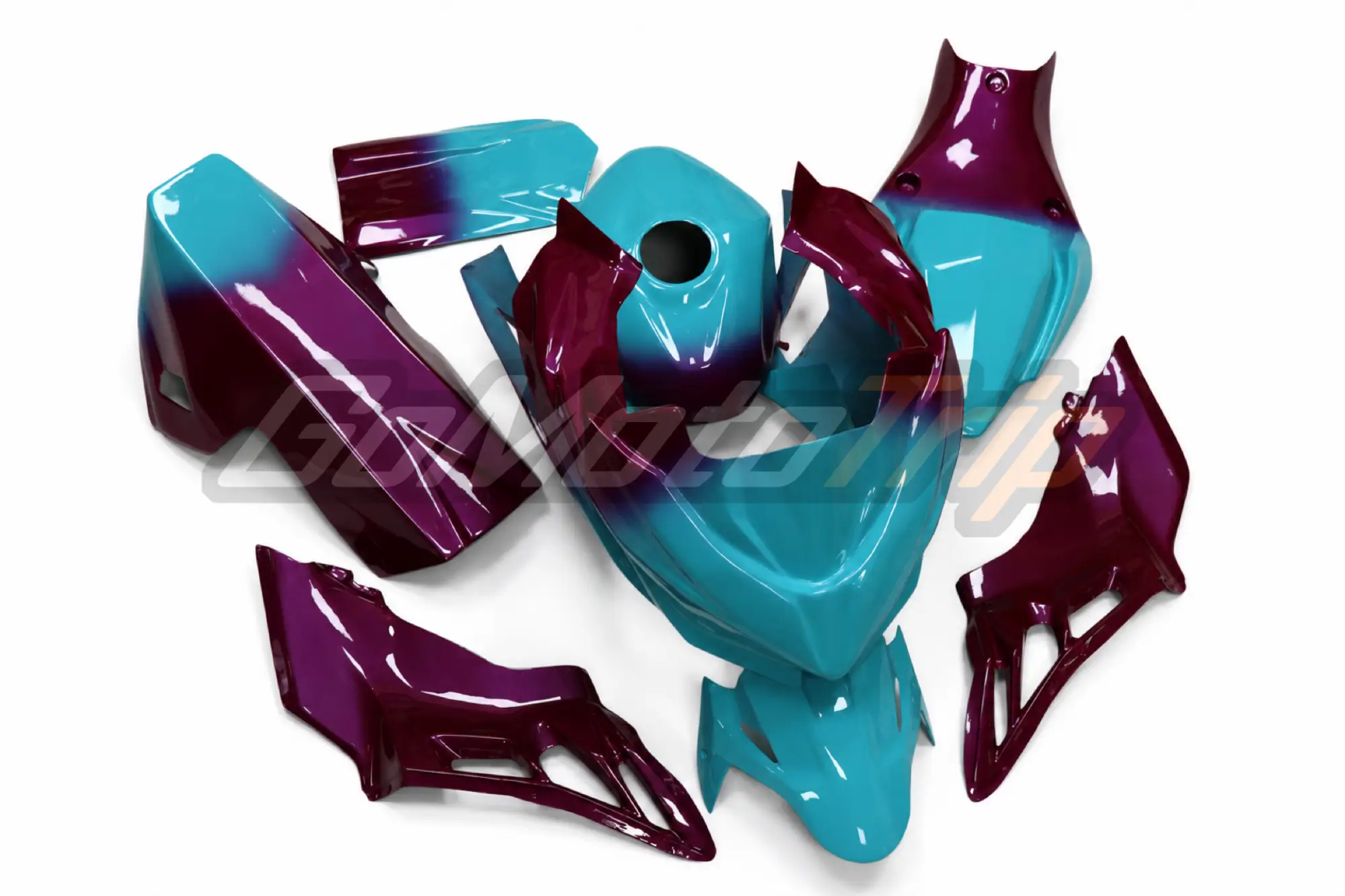 Kawasaki Ninja 400 Turquoise Wine Fade Race Bodywork 3 - Gomototrip Kawasaki Ninja 400 Turquoise Wine Fade Race Bodywork 3
