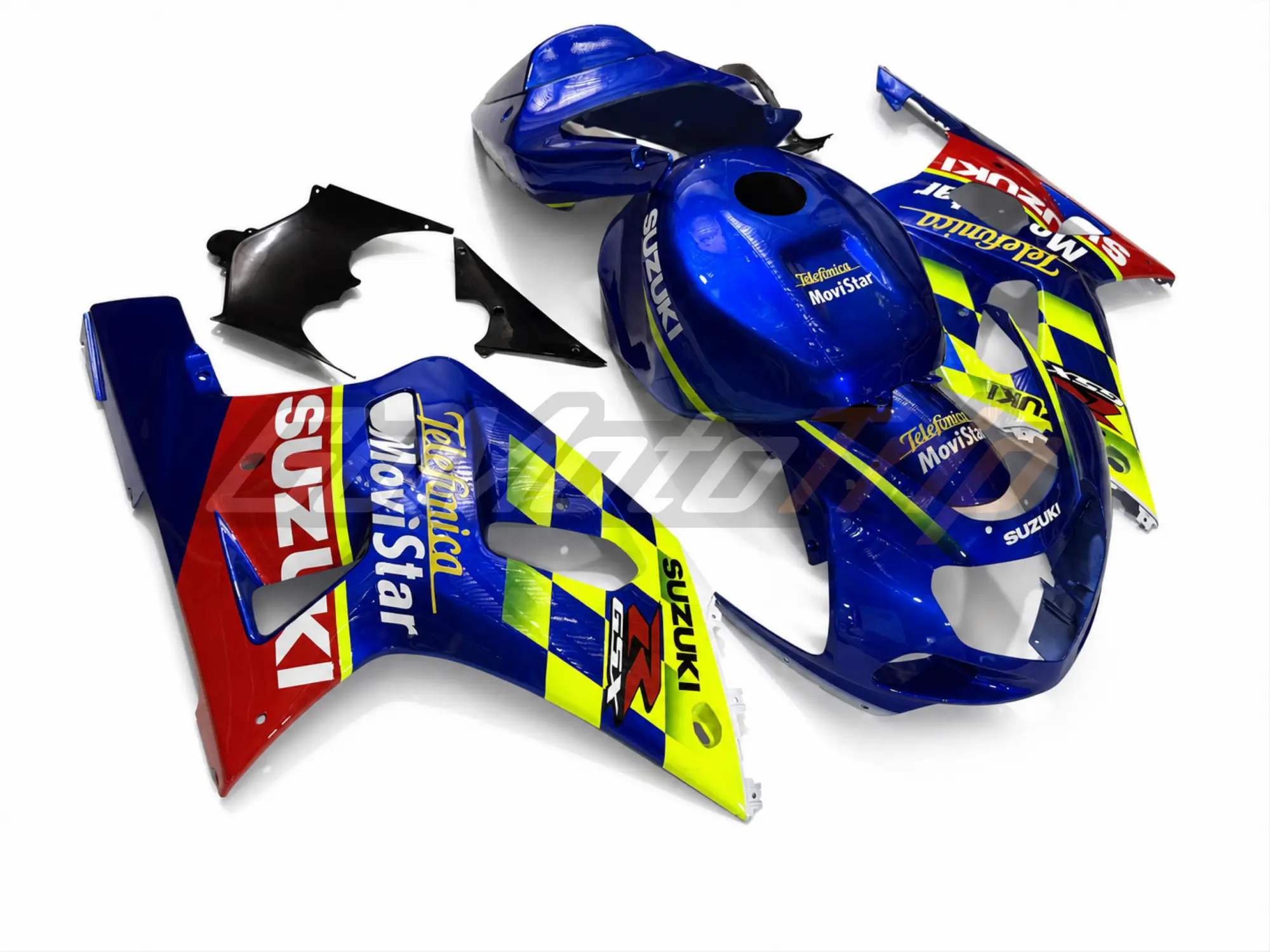 2002 Suzuki Gsx R600 Telefonica Movistar Fairing Kit 3 - Gomototrip 2002 Suzuki GSX-R600 Telefonica Movistar Fairing Kit 3