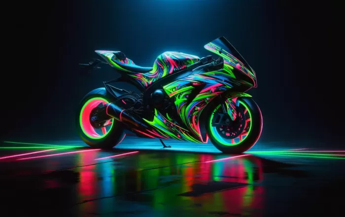 Fluorescent Painted Sportbike