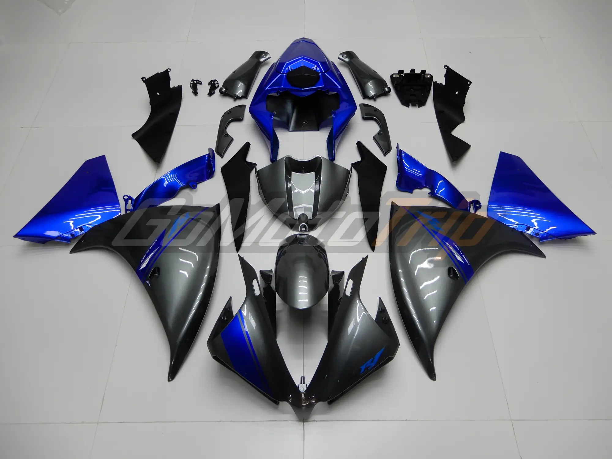 2012 2014 Yamaha Yzf R1 Blue Gray Fairing 1