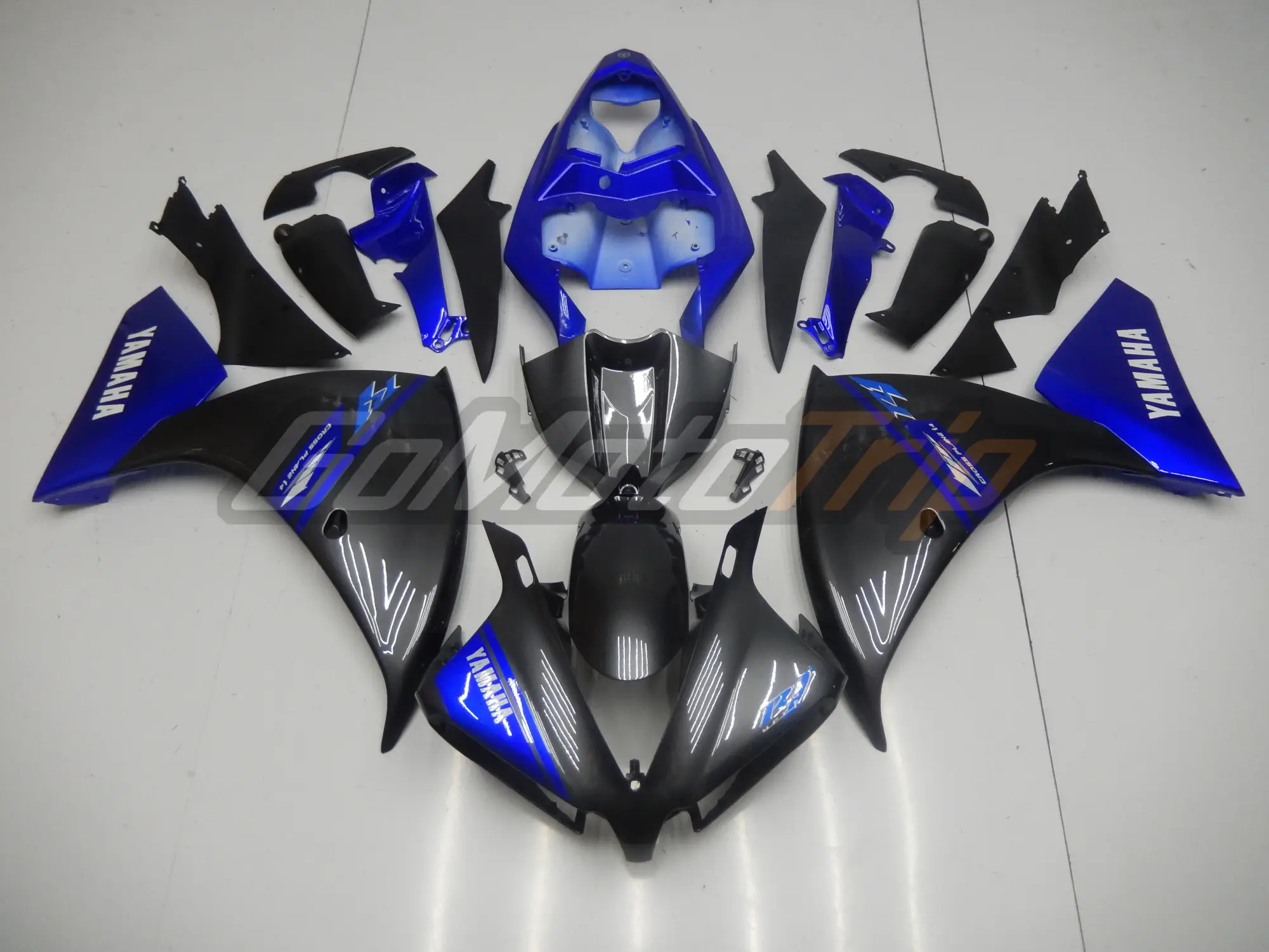 2012 2014 Yamaha Yzf R1 Blue Gray Fairing 1