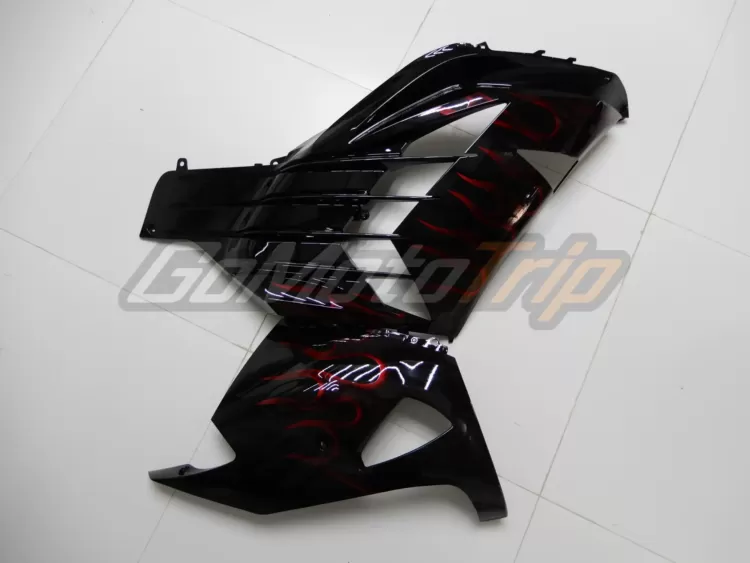 2012 2023 Kawasaki Ninja Zx 14r Black Red Flame Fairing 12