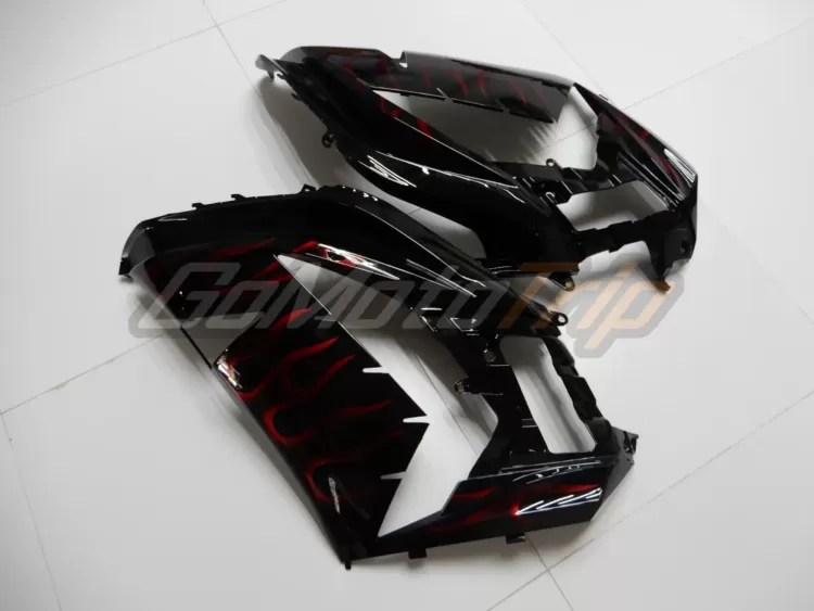 2012 2023 Kawasaki Ninja Zx 14r Black Red Flame Fairing 16