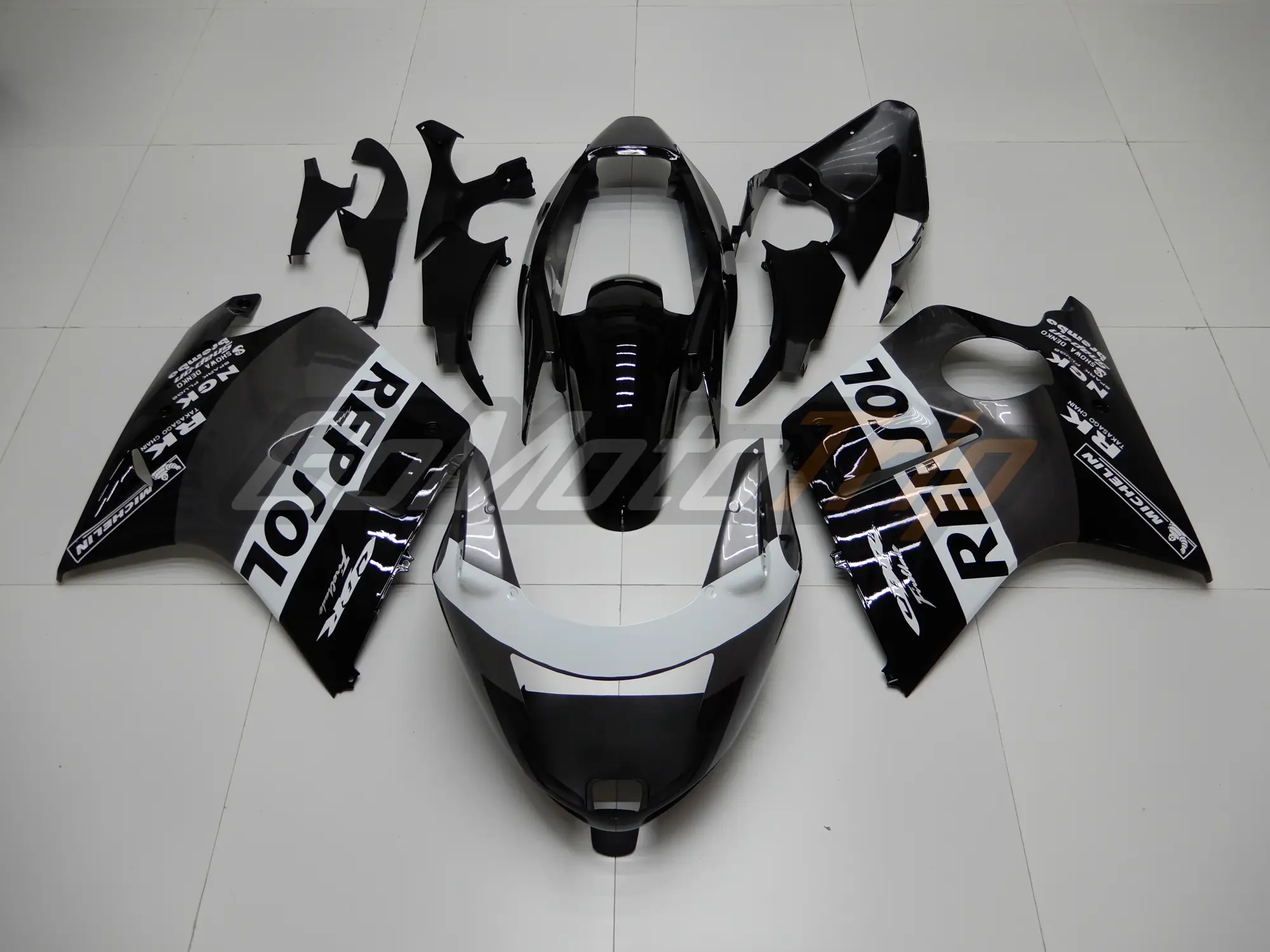 Cbr1100xx Blackbird Black Gray Repsol Fairing 1