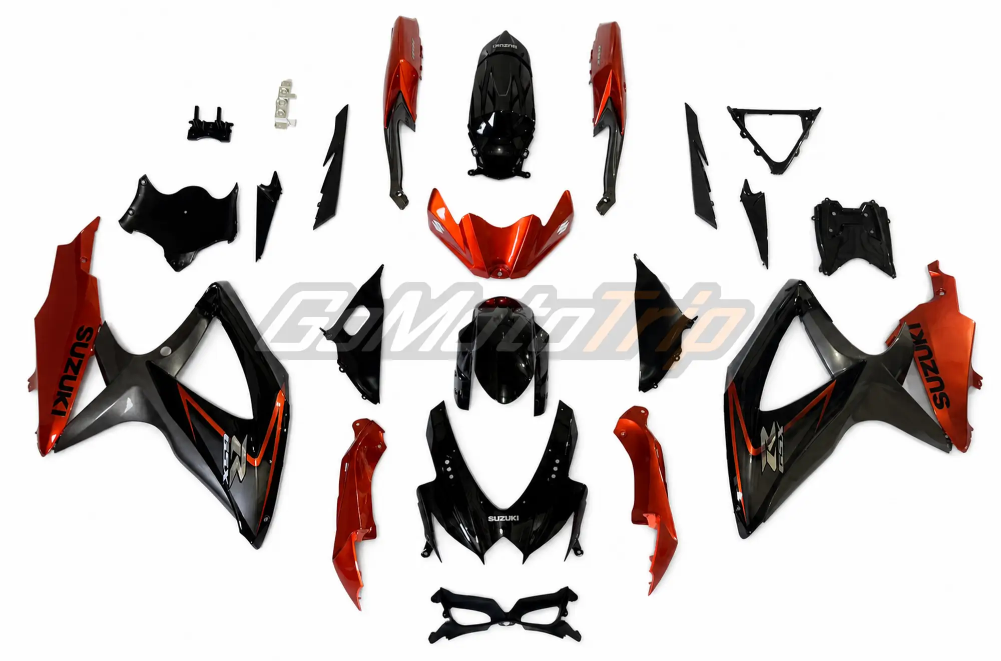 2008 2010 Suzuki K8 Black Orange Fairing 6 - Gomototrip 2008-2010 Suzuki K8 Black Orange Fairing 6