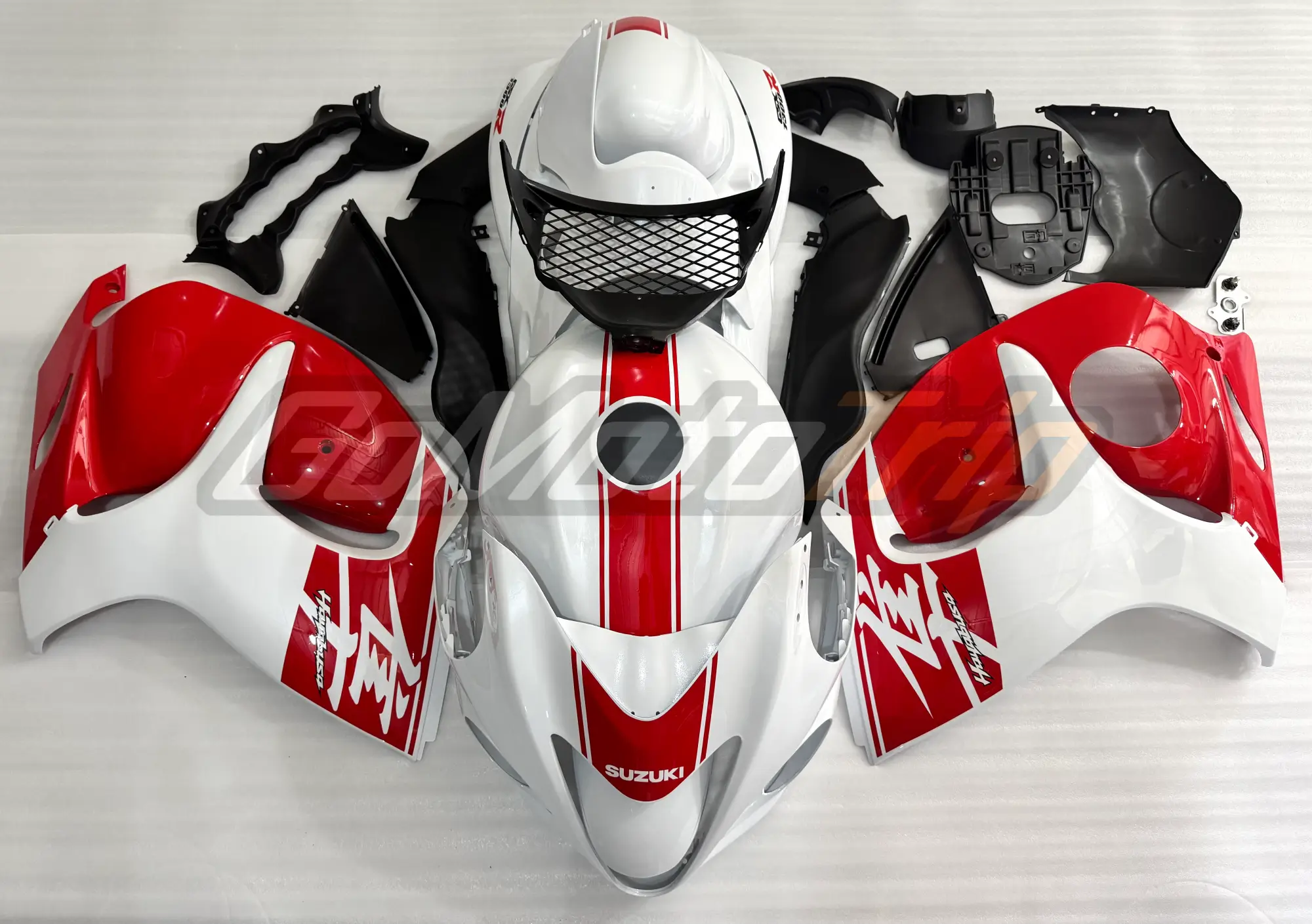 2008-2020 Suzuki Hayabusa White Red Fairing Kit 1