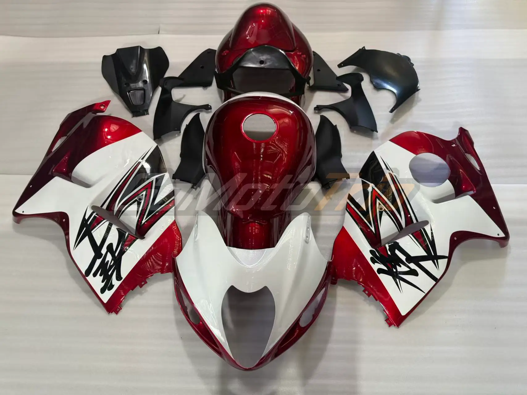 1999 2007 Suzuki Hayabusa Red White Fairing Kit 1 - Gomototrip 1999-2007 Suzuki Hayabusa Red White Fairing Kit 1