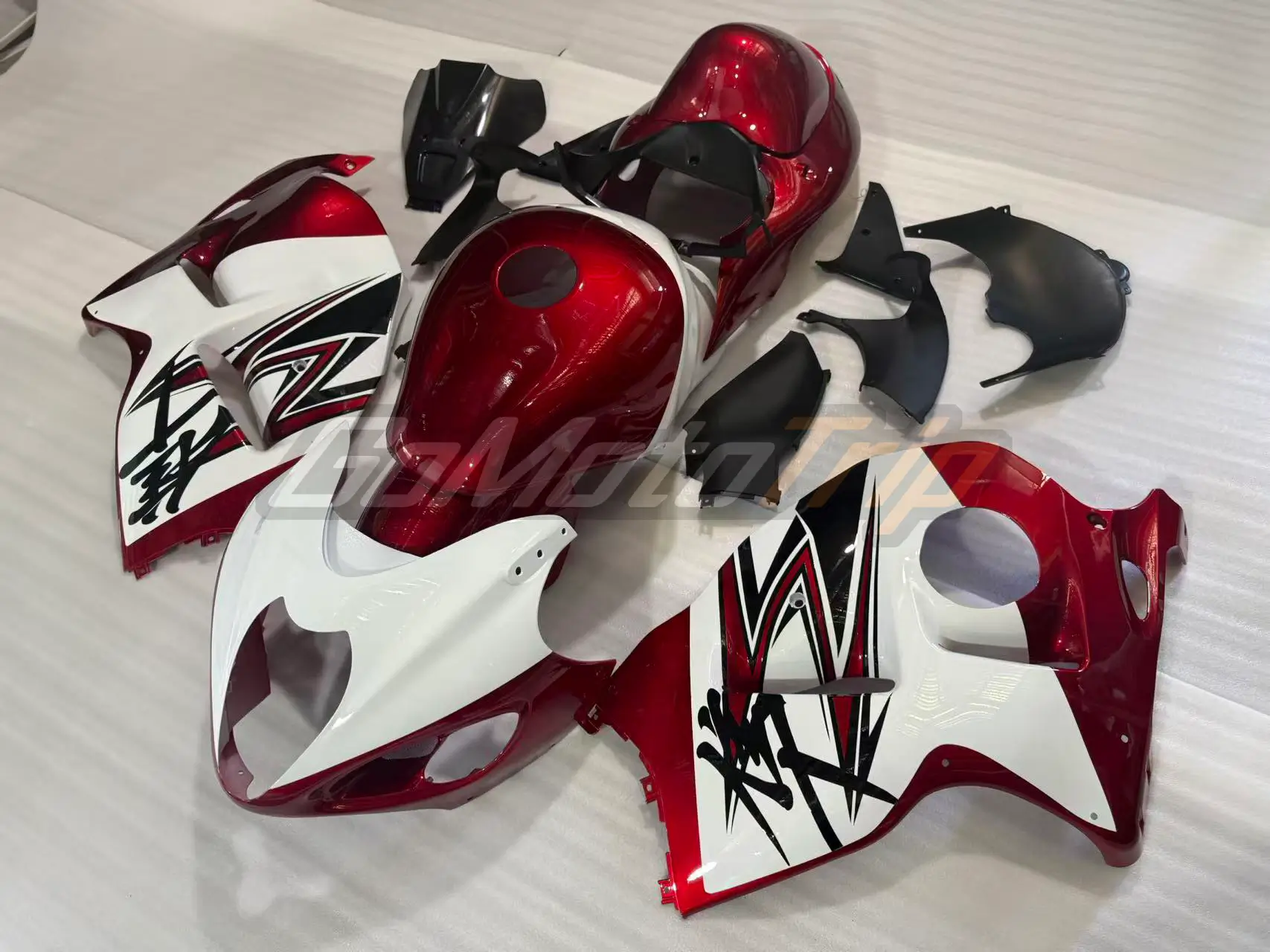1999 2007 Suzuki Hayabusa Red White Fairing Kit 2 - Gomototrip 1999-2007 Suzuki Hayabusa Red White Fairing Kit 2