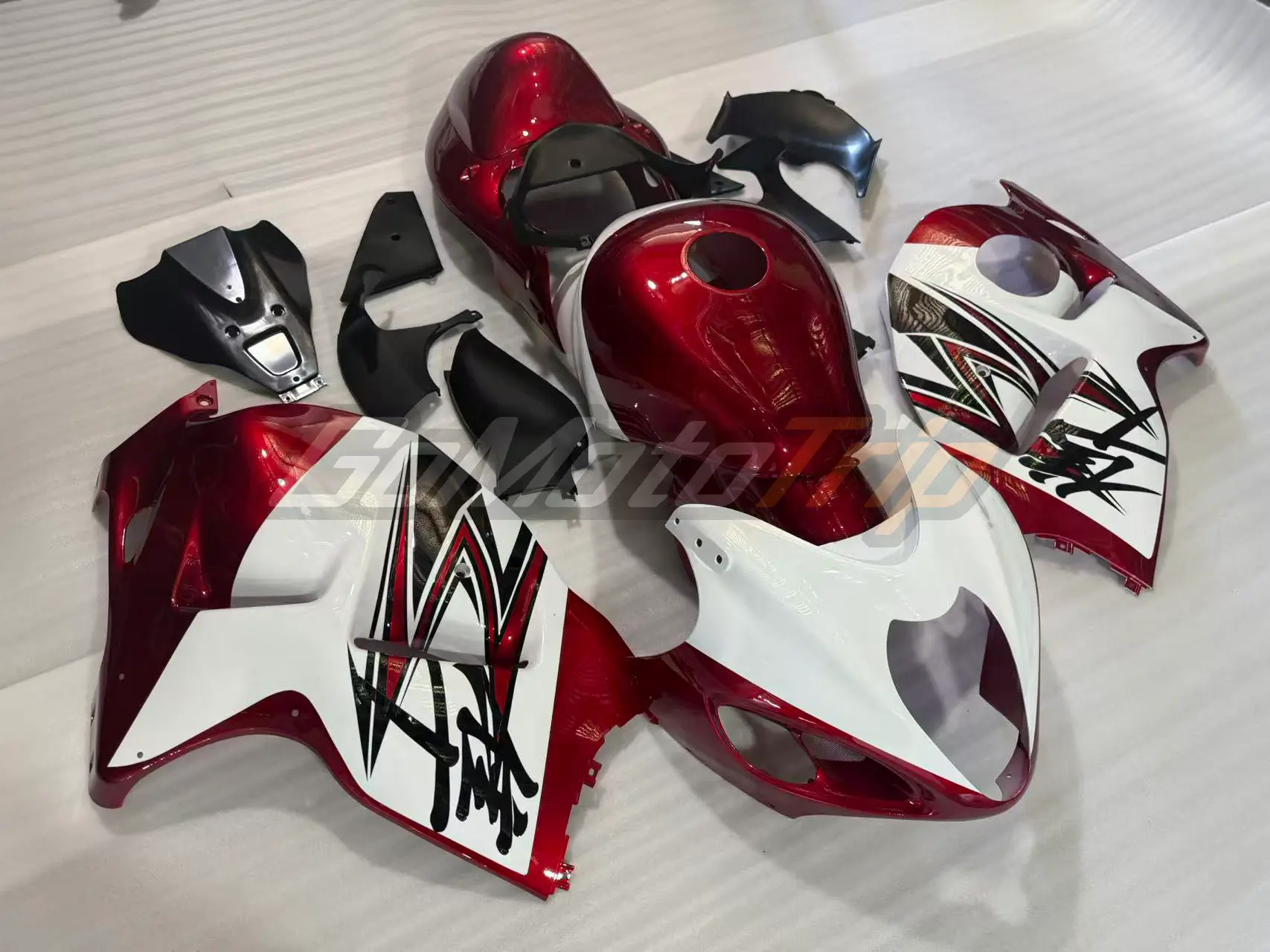 1999 2007 Suzuki Hayabusa Red White Fairing Kit 3 - Gomototrip 1999-2007 Suzuki Hayabusa Red White Fairing Kit 3