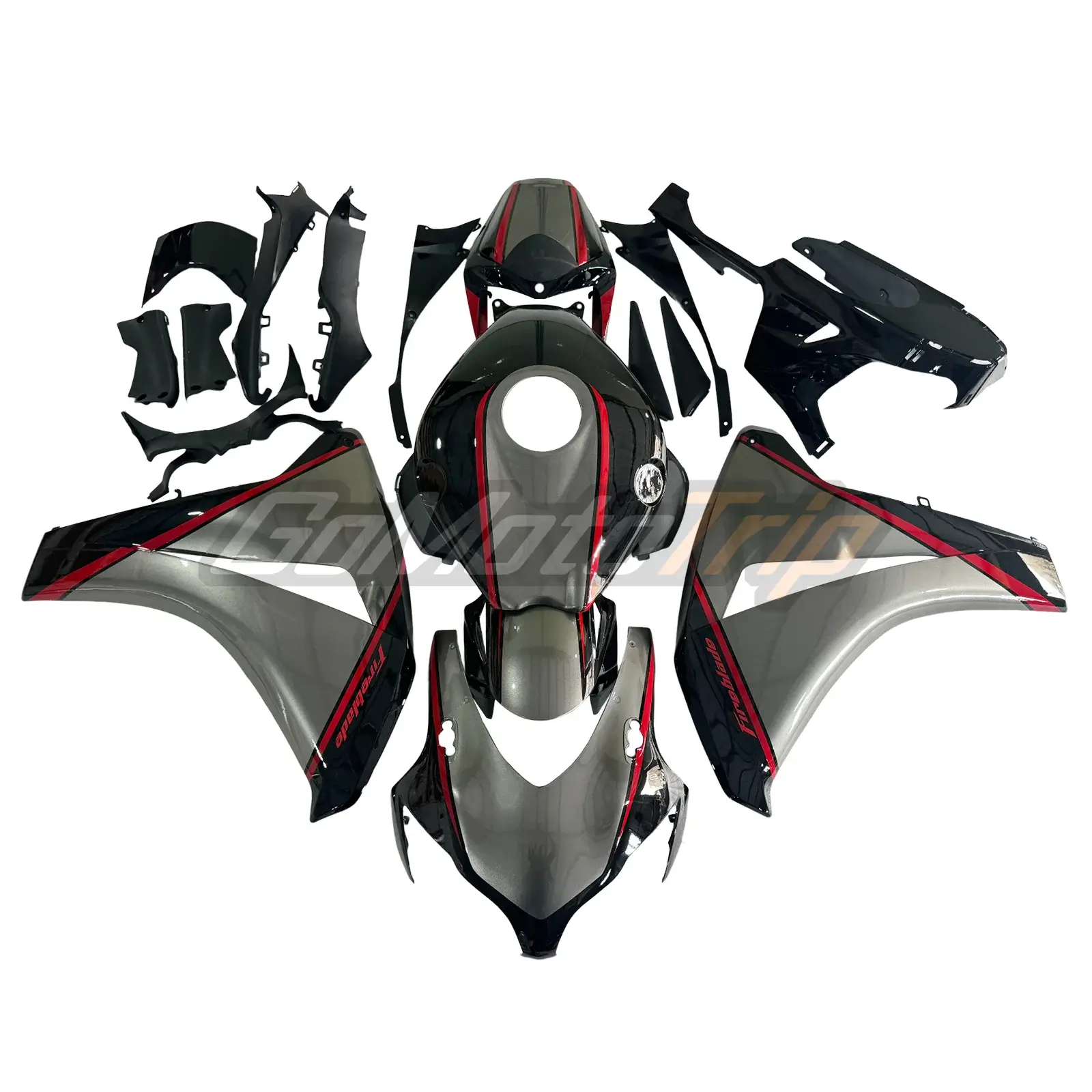 2008-2011 Honda CBR1000RR Black Gray Fairing2 1