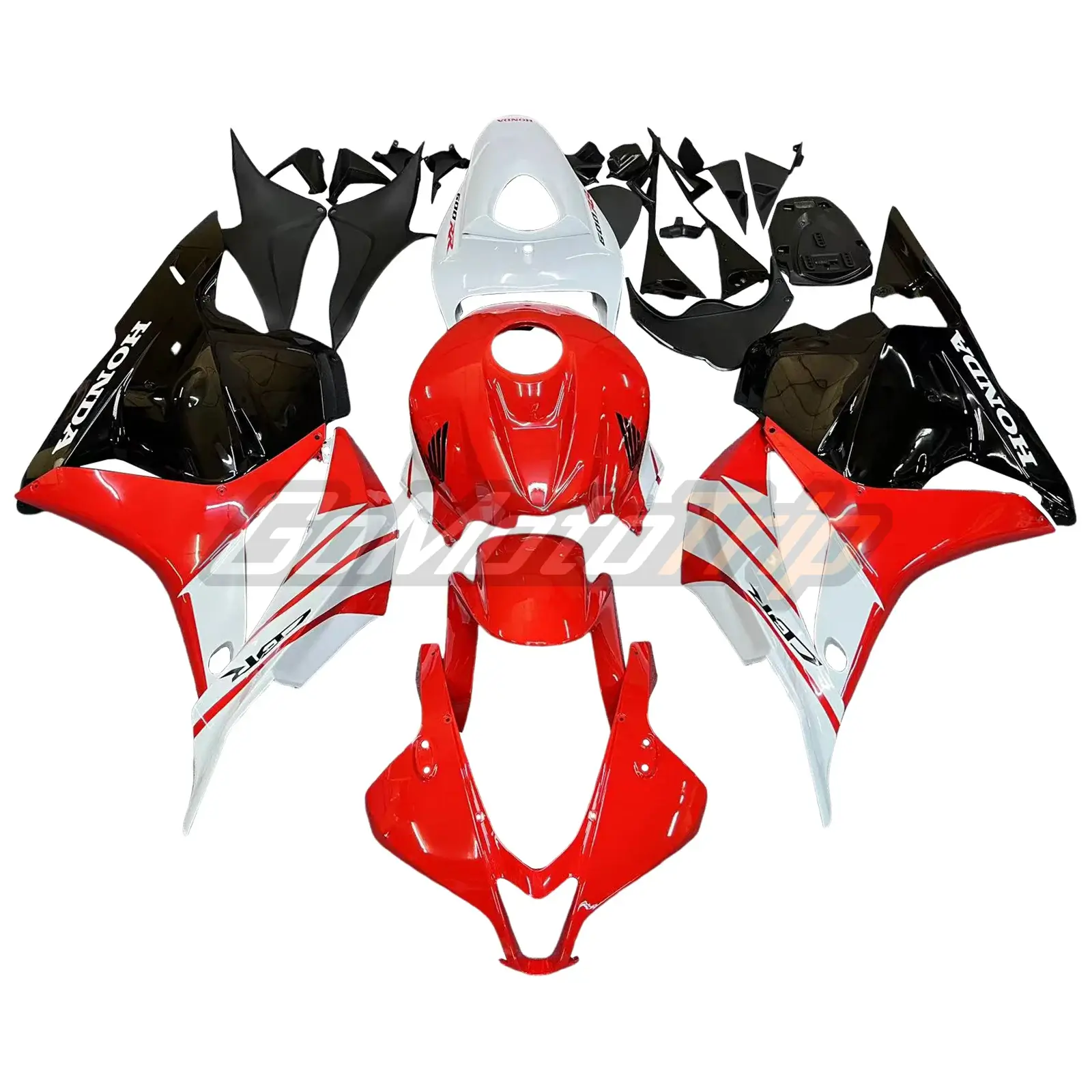 2009-2012 Honda CBR600RR Red White Fairing Kit 1