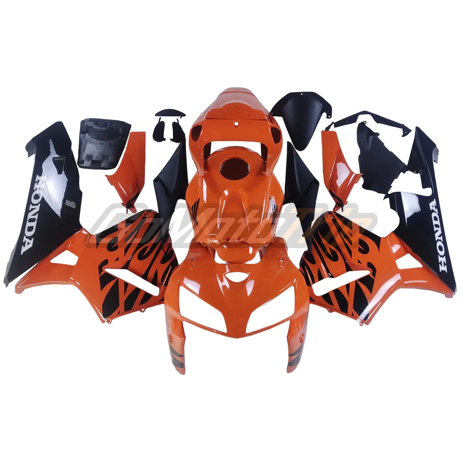 2005-2006 Honda CBR600RR Black Orange Fairing2 1