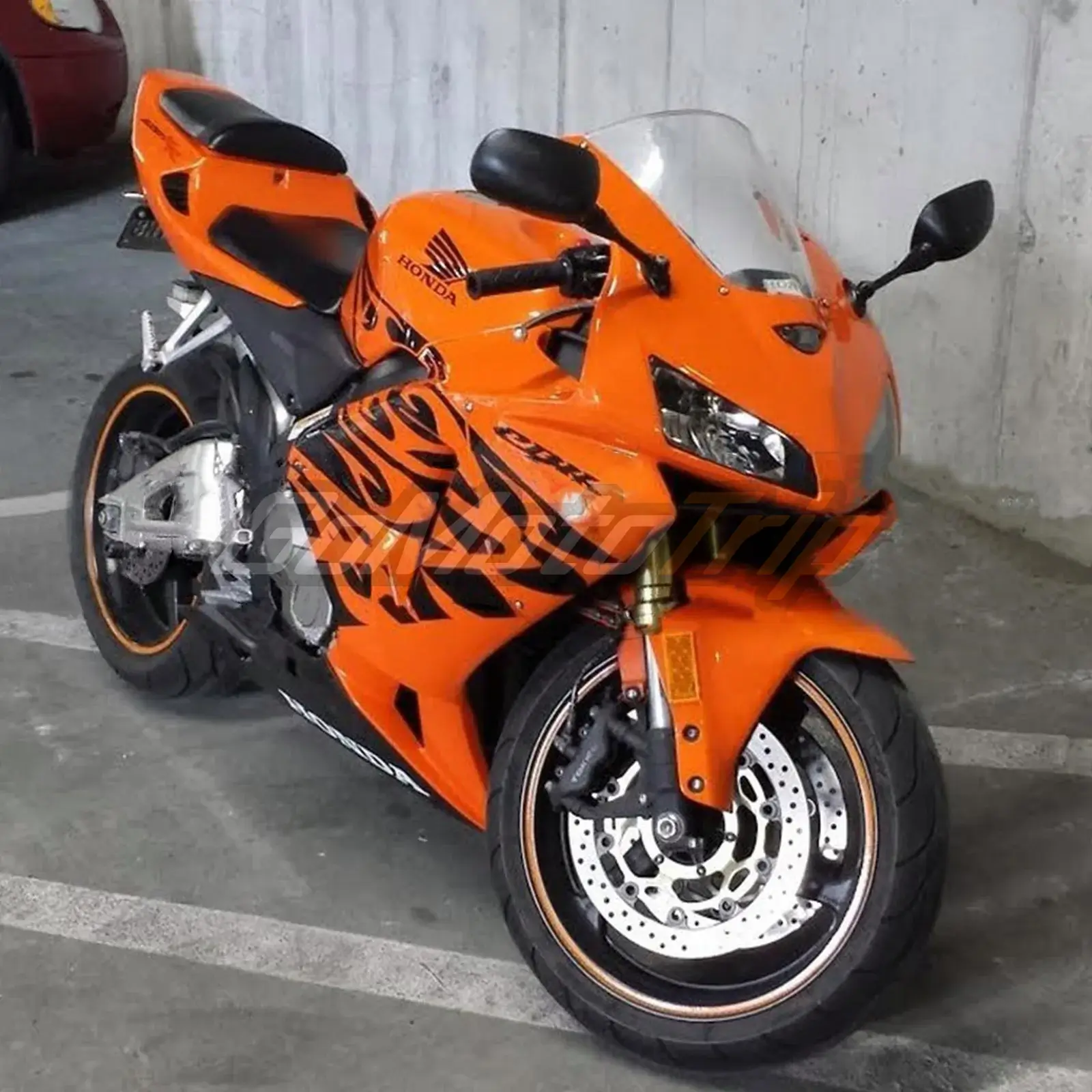 2005-2006 Honda CBR600RR Black Orange Fairing2 12