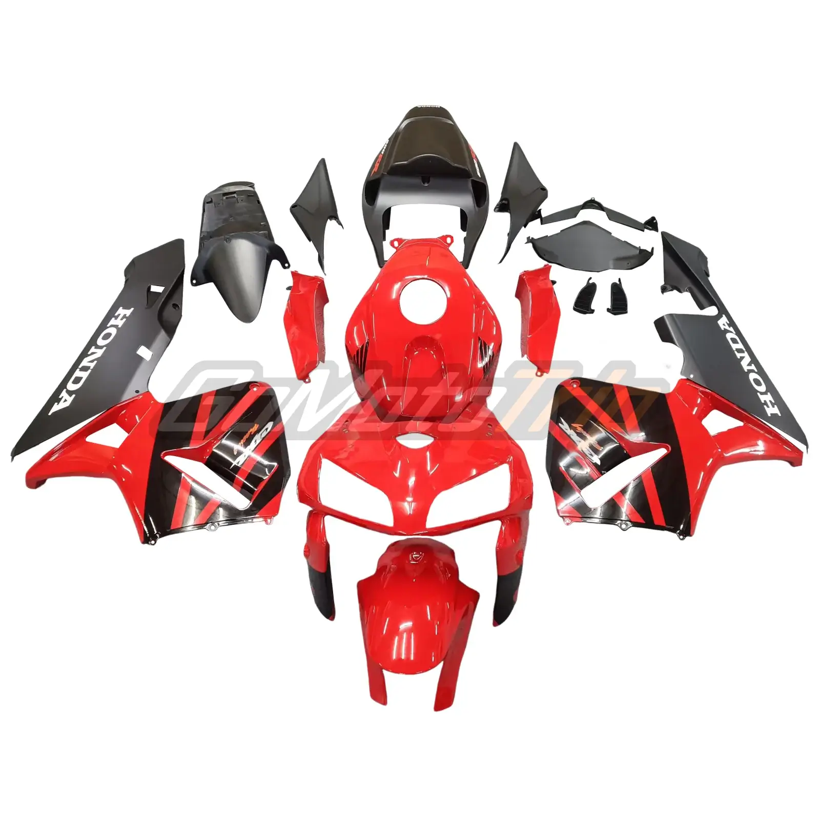 2005-2006 Honda CBR600RR Black Red Fairing 1