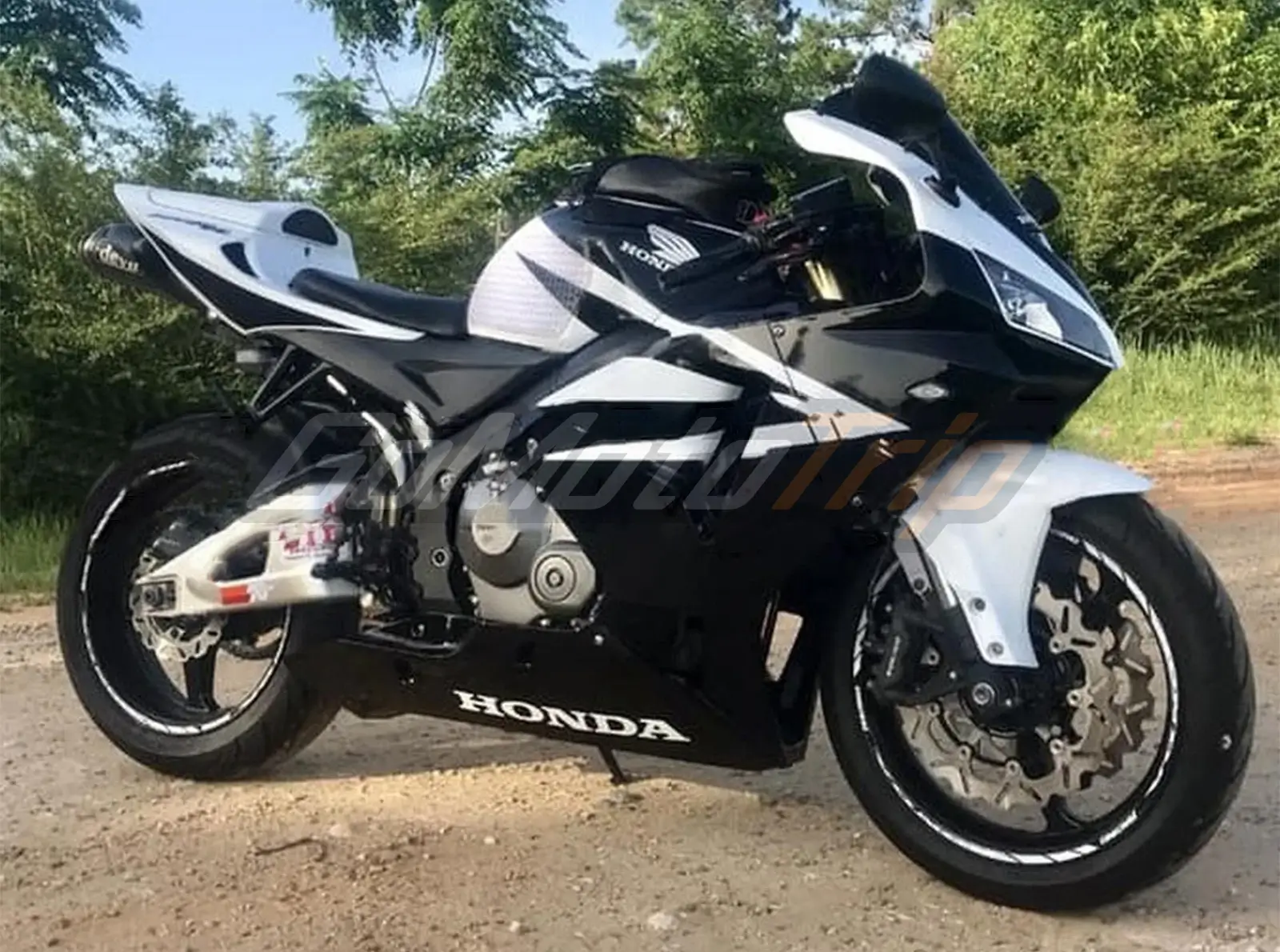 2005-2006 Honda CBR600RR Black White Fairing 10