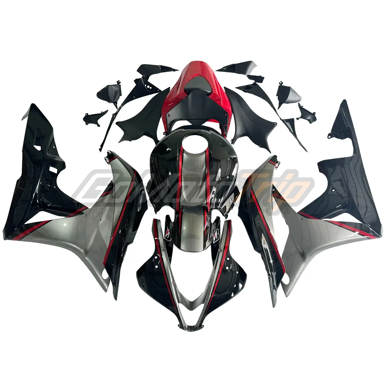 2007-2008 Honda CBR600RR Black Gray Fairing 1