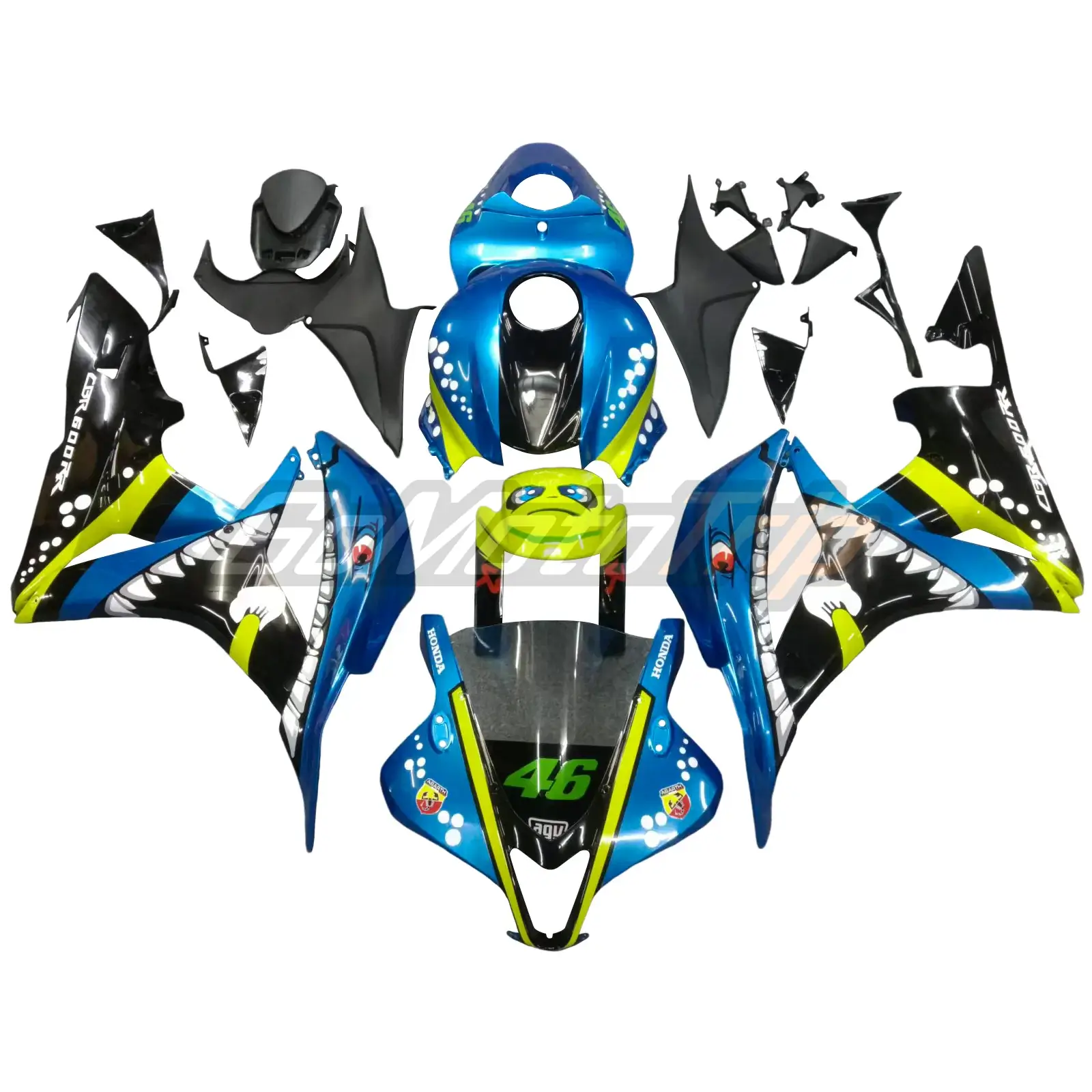 2007-2008 Honda CBR600RR Rossi Shark Fairing2 1