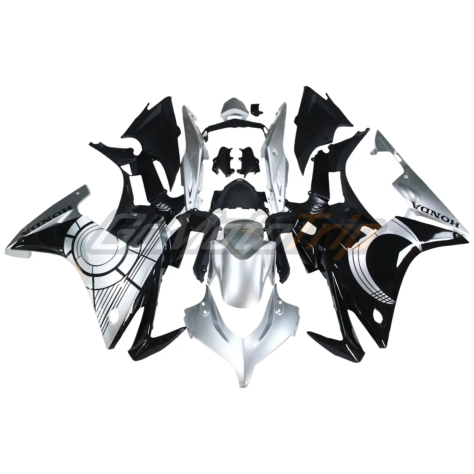 2013-2015 Honda CBR500R Black Silver Fairing 1