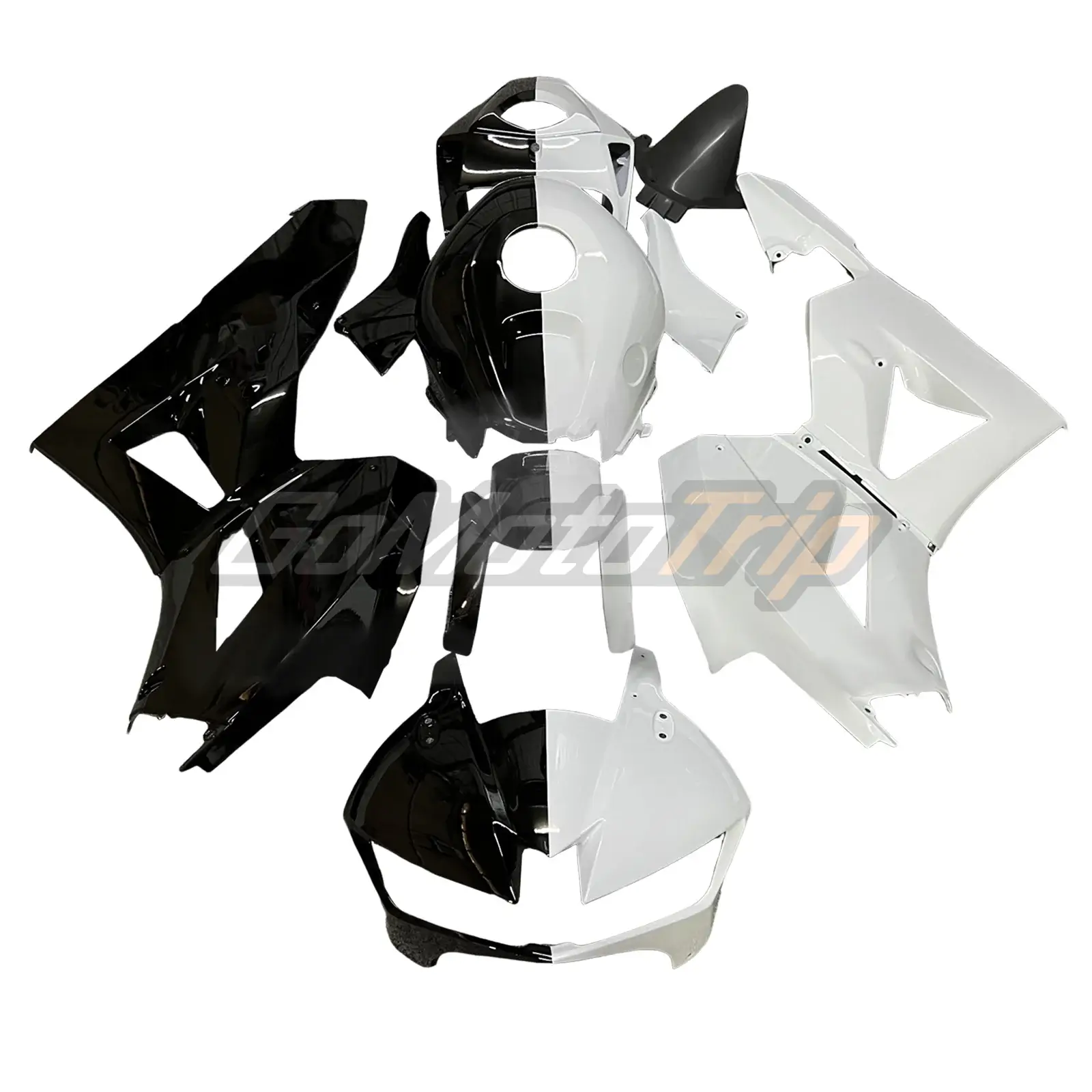 2013-2020 Honda CBR600RR Black White Split Fairing