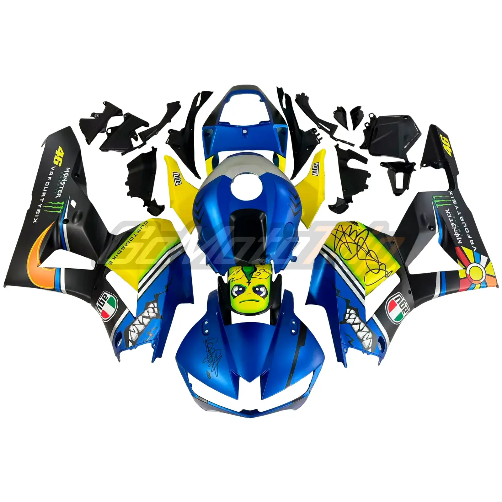 2013-2020 Honda CBR600RR Rossi Shark Fairing 1