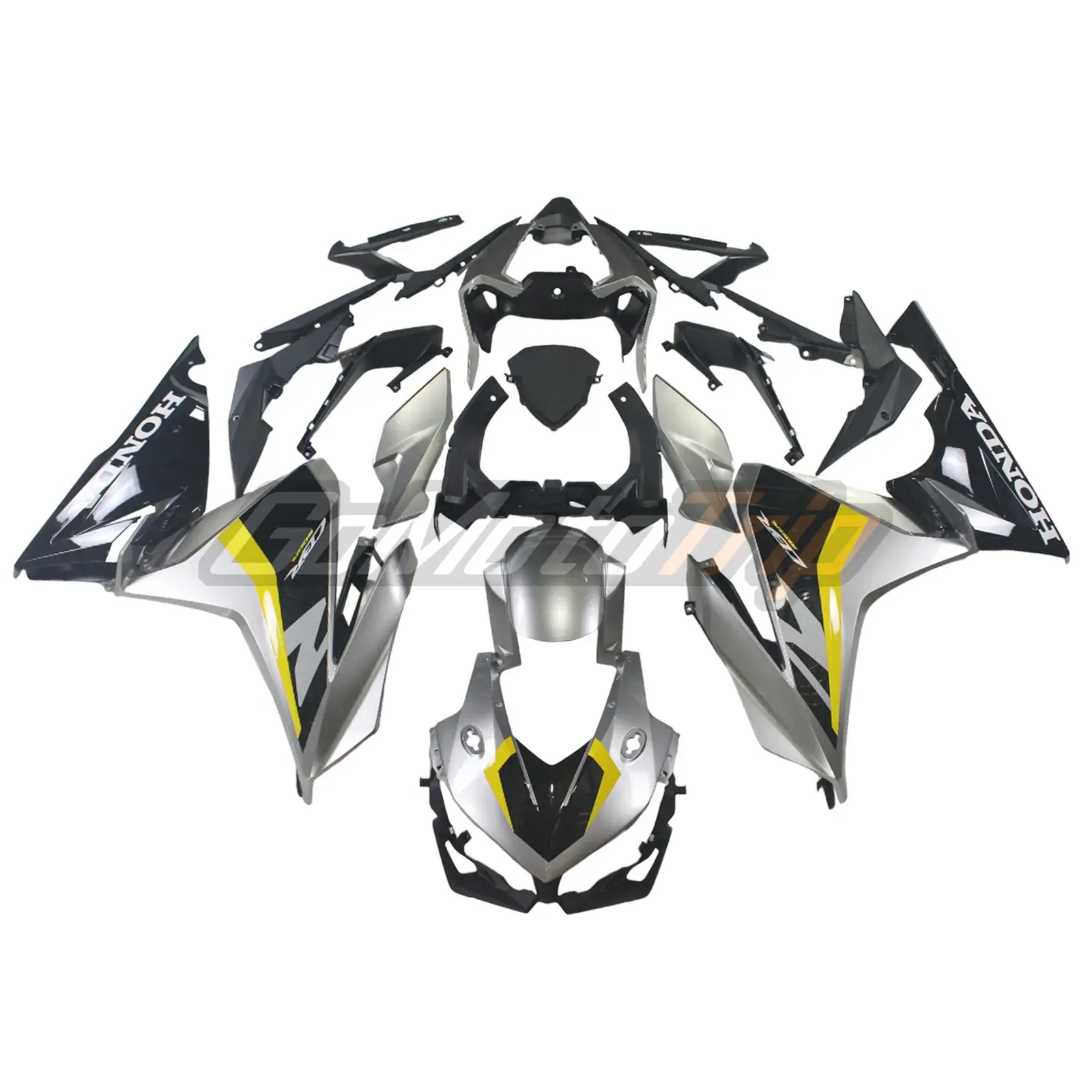 2019-2023 Honda CBR500R Black Silver Fairing 1
